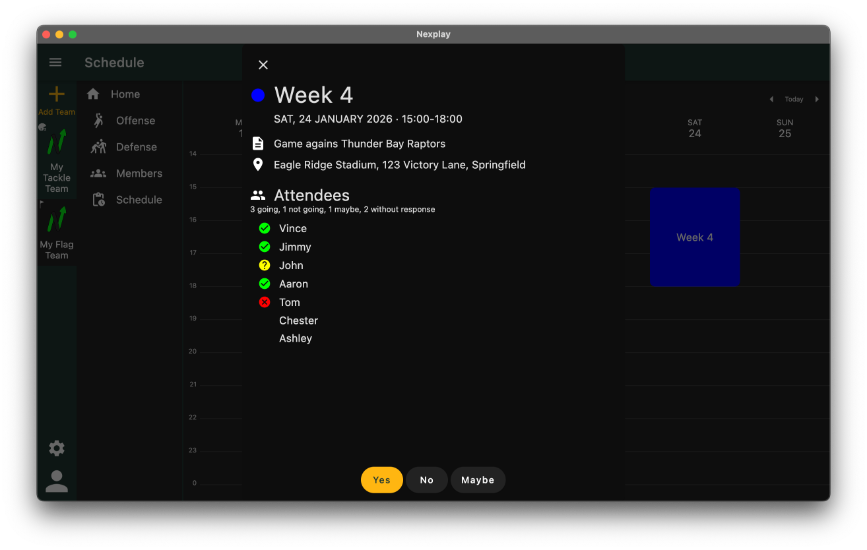 Schedule Event preview